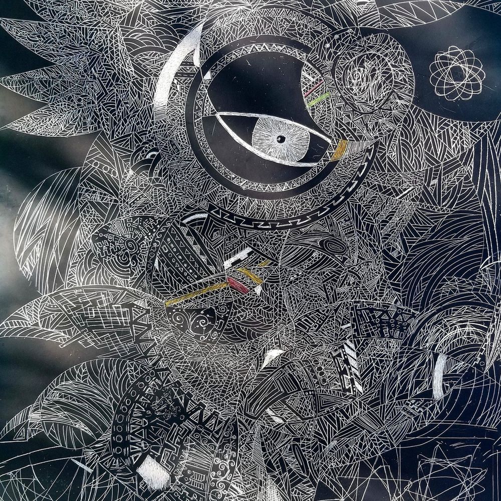 One of a kind scratchboard art done by matchu